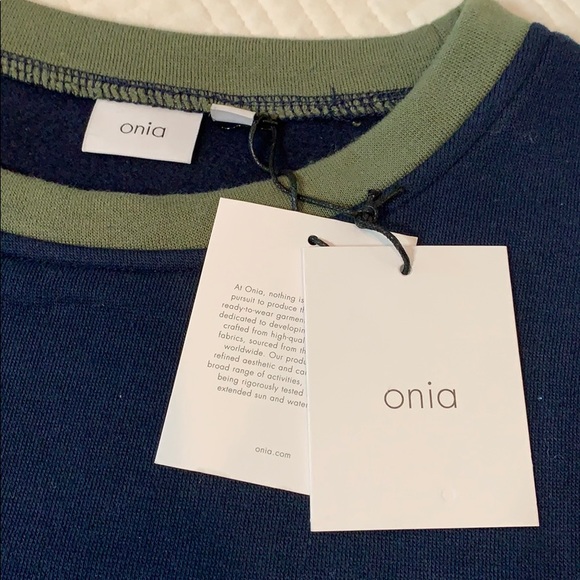 Onia Hudson Crewneck, Navy w/ Army Green Trim - Picture 12 of 15